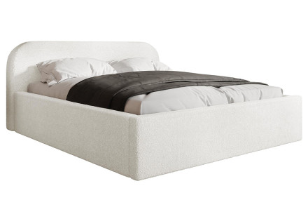 Lit coffre 160x200 cm en tissu bouclette Orane