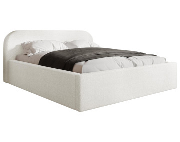 Lit coffre 160x200 cm en tissu bouclette Orane