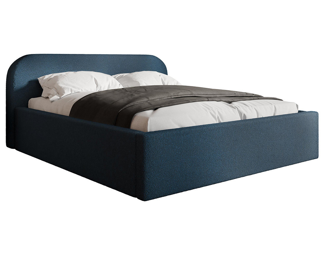 Lit coffre 160x200 cm en tissu bouclette Orane