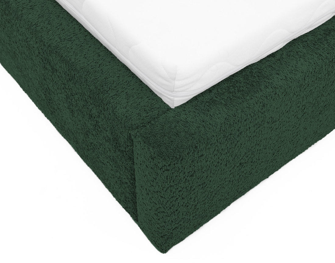 Lit coffre 160x200 cm en tissu bouclette Orane