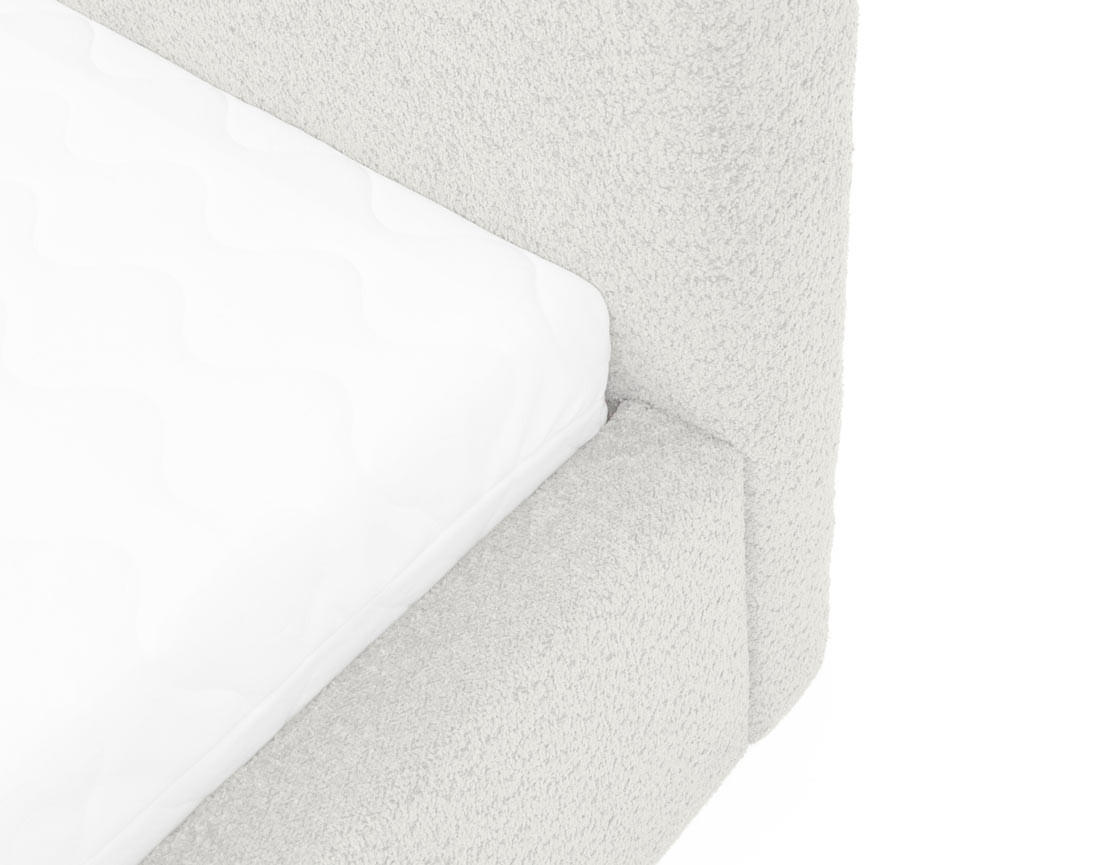 Lit coffre 160x200 cm en tissu bouclette Orane