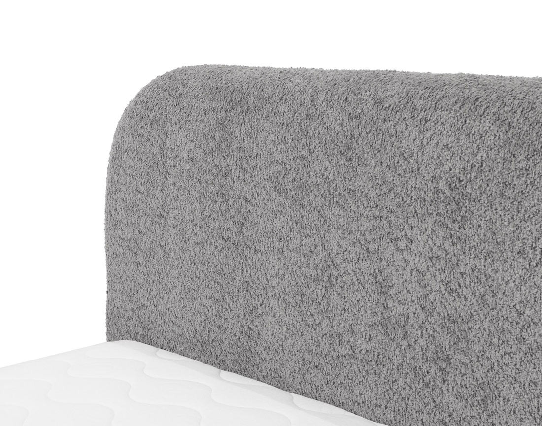 Lit coffre 160x200 cm en tissu bouclette Orane