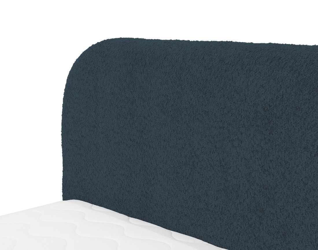 Lit coffre 160x200 cm en tissu bouclette Orane