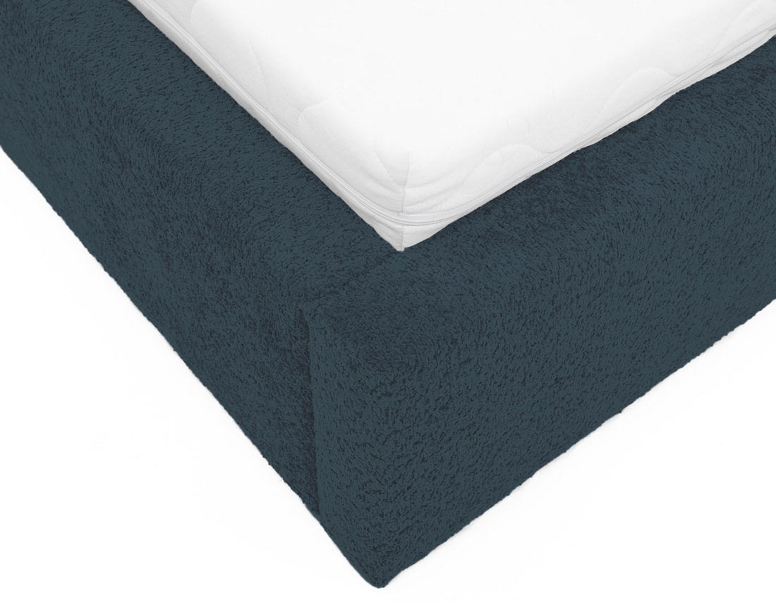 Lit coffre 180x200 cm en tissu bouclette Orane