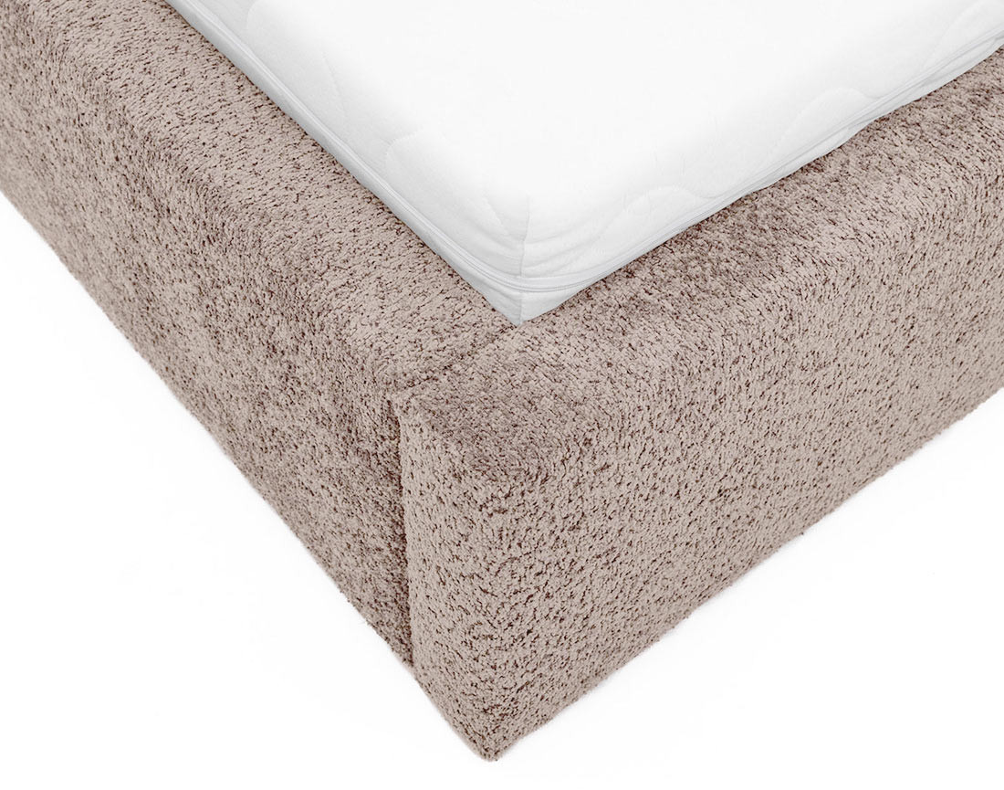 Lit coffre 180x200 cm en tissu bouclette Orane