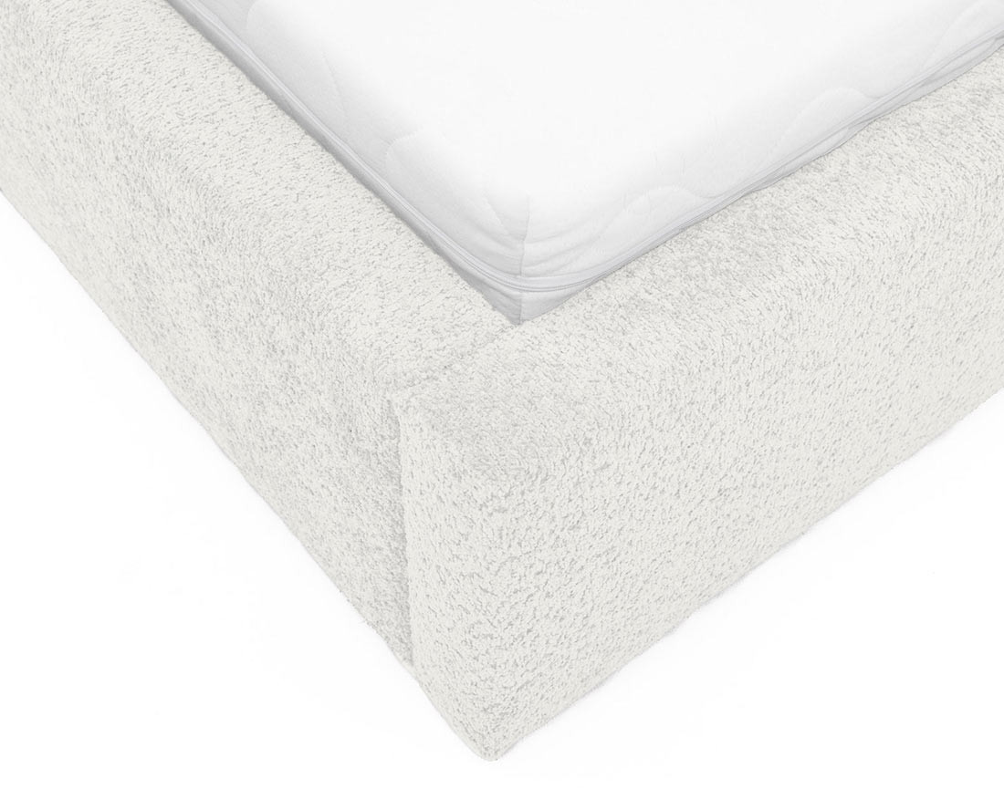 Lit coffre 180x200 cm en tissu bouclette Orane