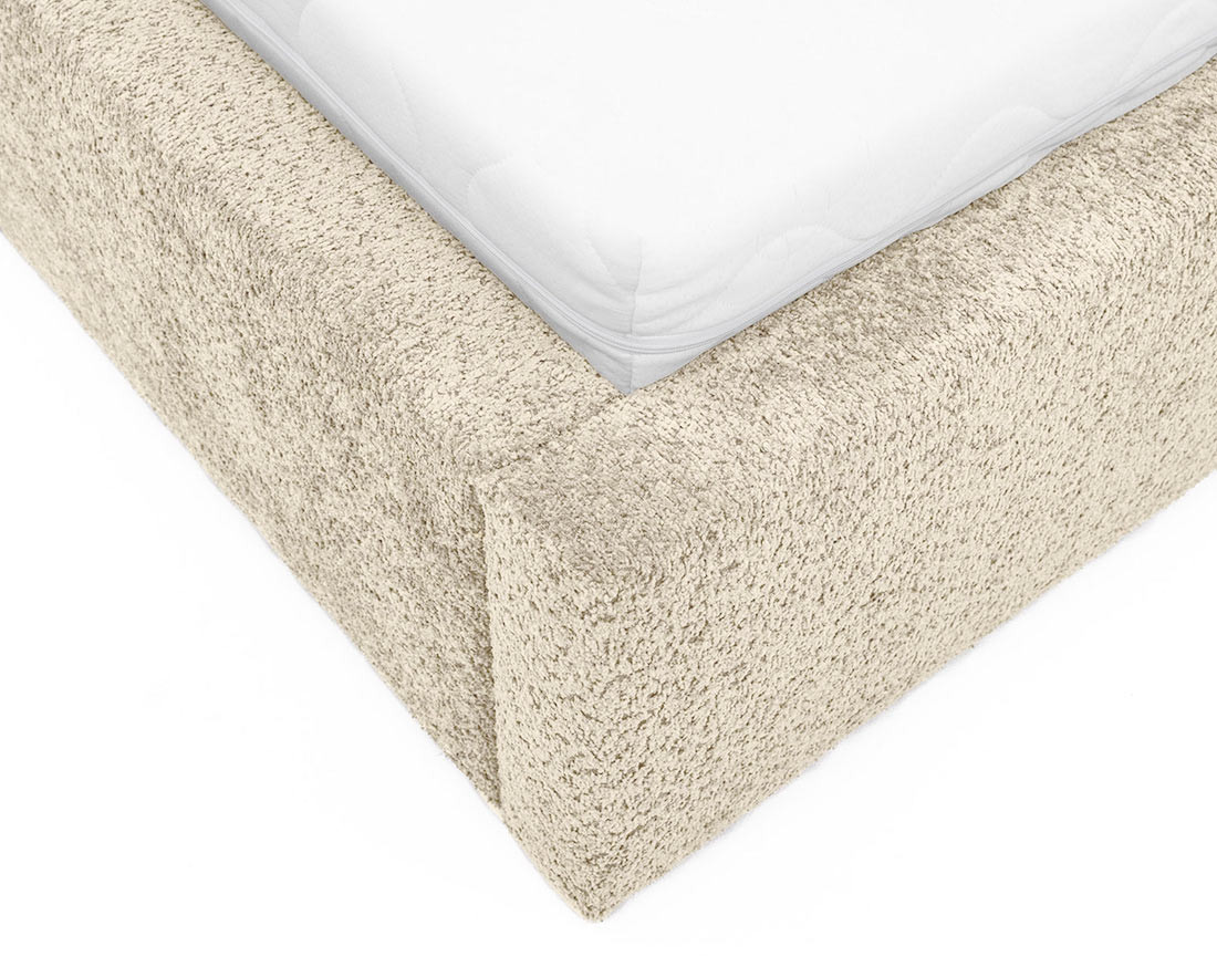 Lit coffre 180x200 cm en tissu bouclette Orane