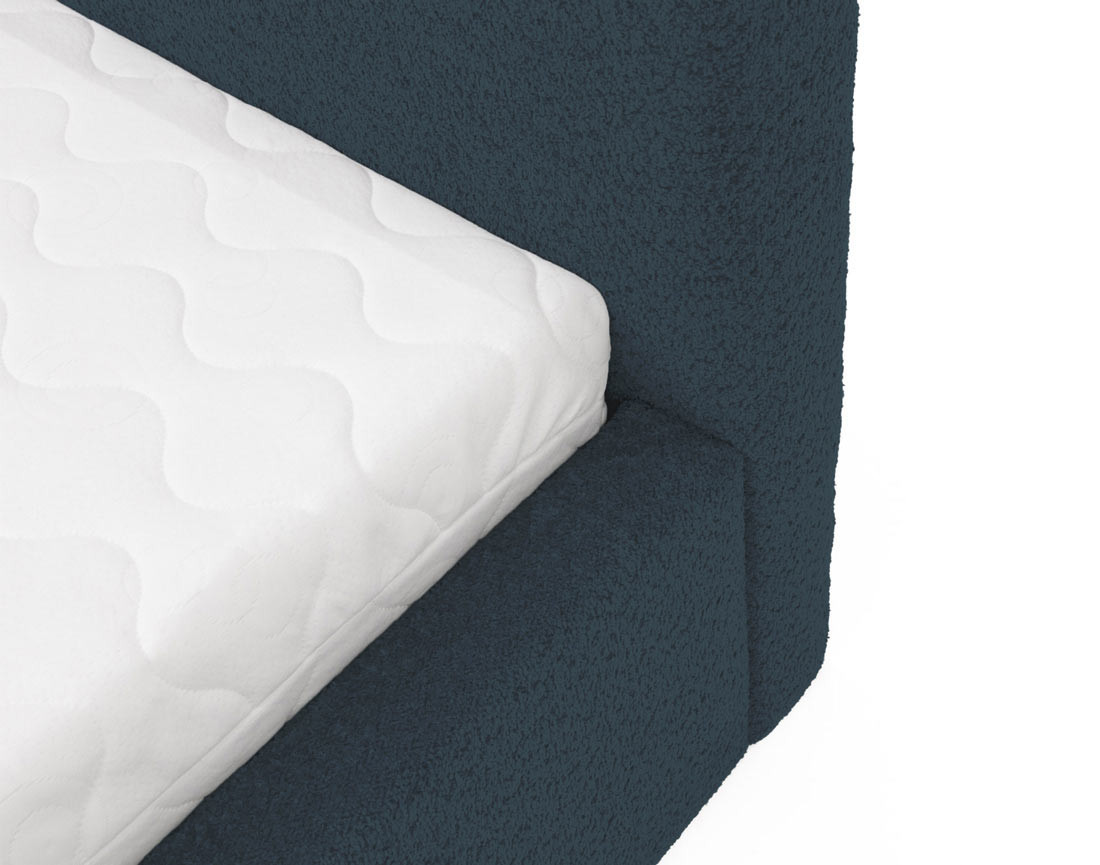 Lit coffre 180x200 cm en tissu bouclette Orane