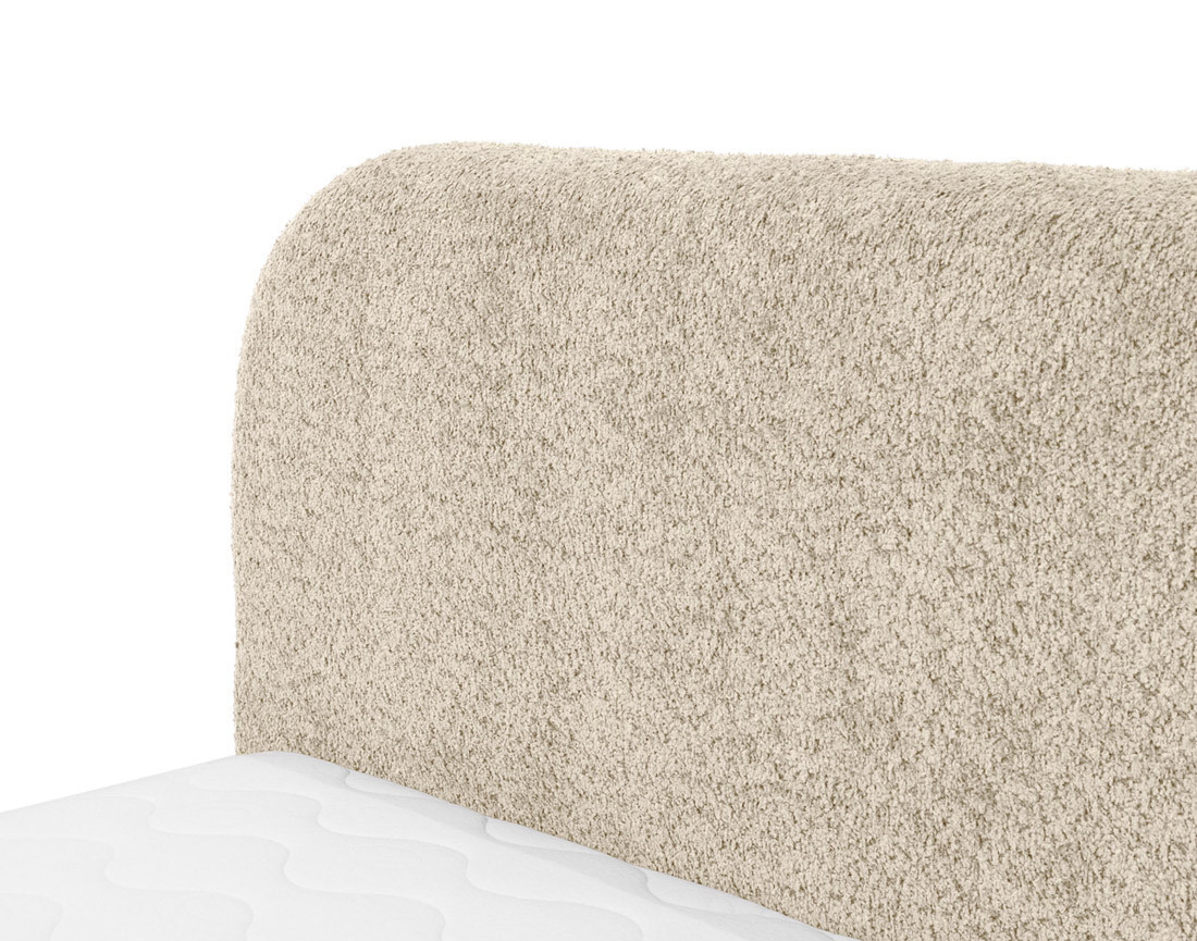 Lit coffre 180x200 cm en tissu bouclette Orane