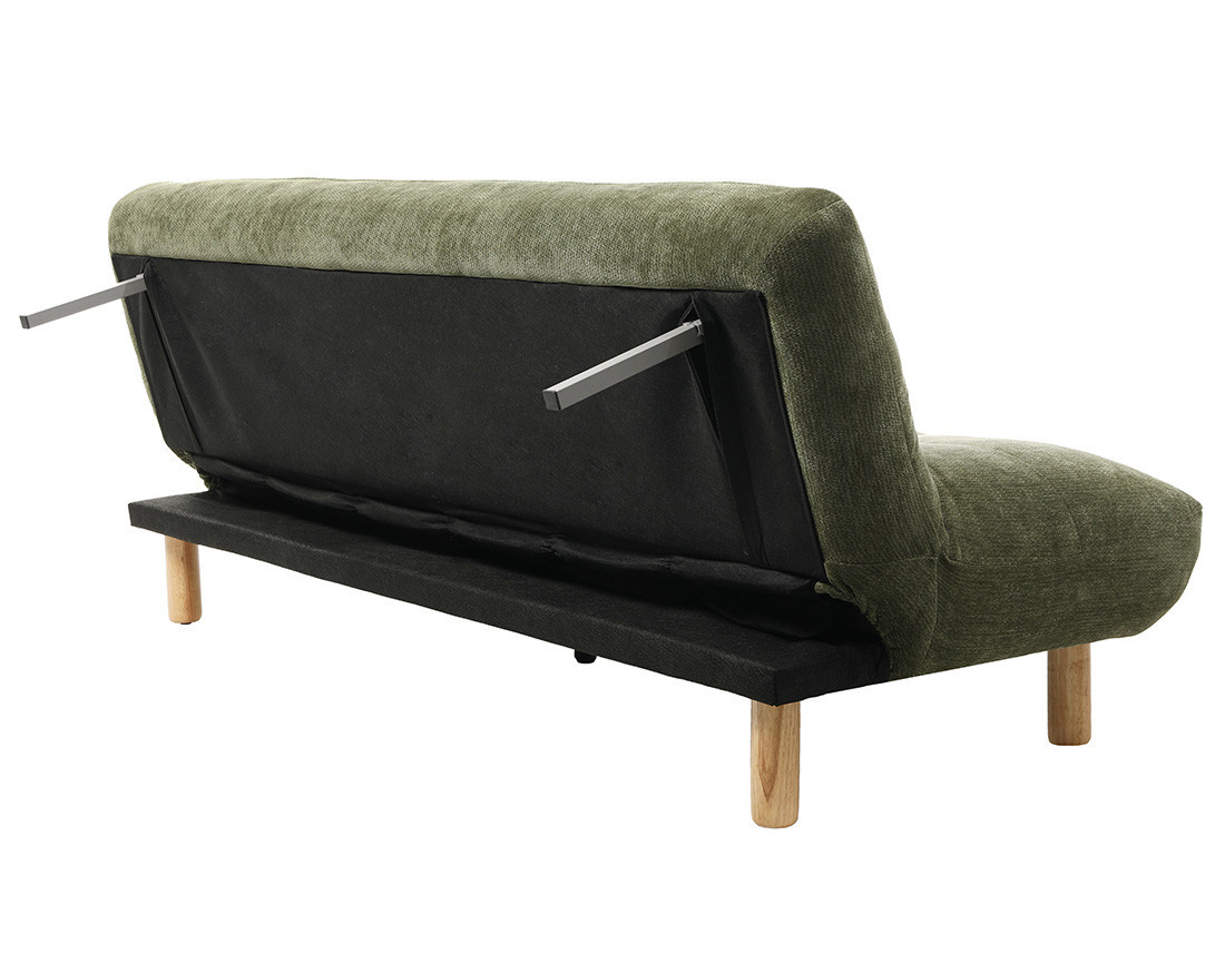 Banquette 2 places convertible clic-clac en velours texturé Soan