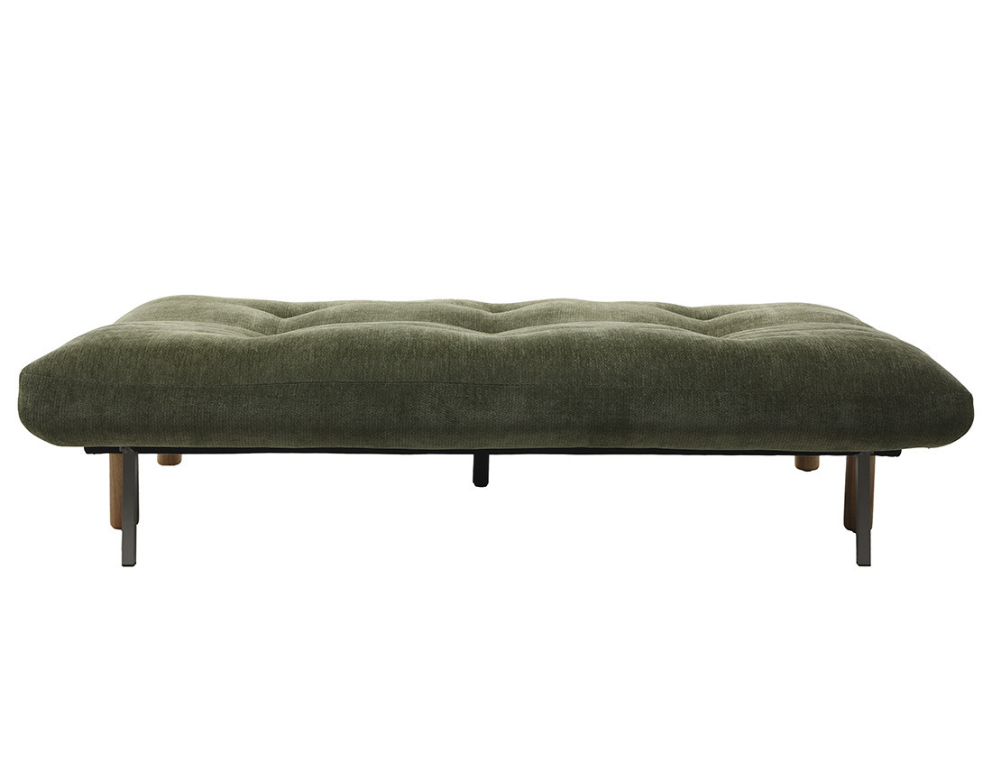 Banquette 2 places convertible clic-clac en velours texturé Soan