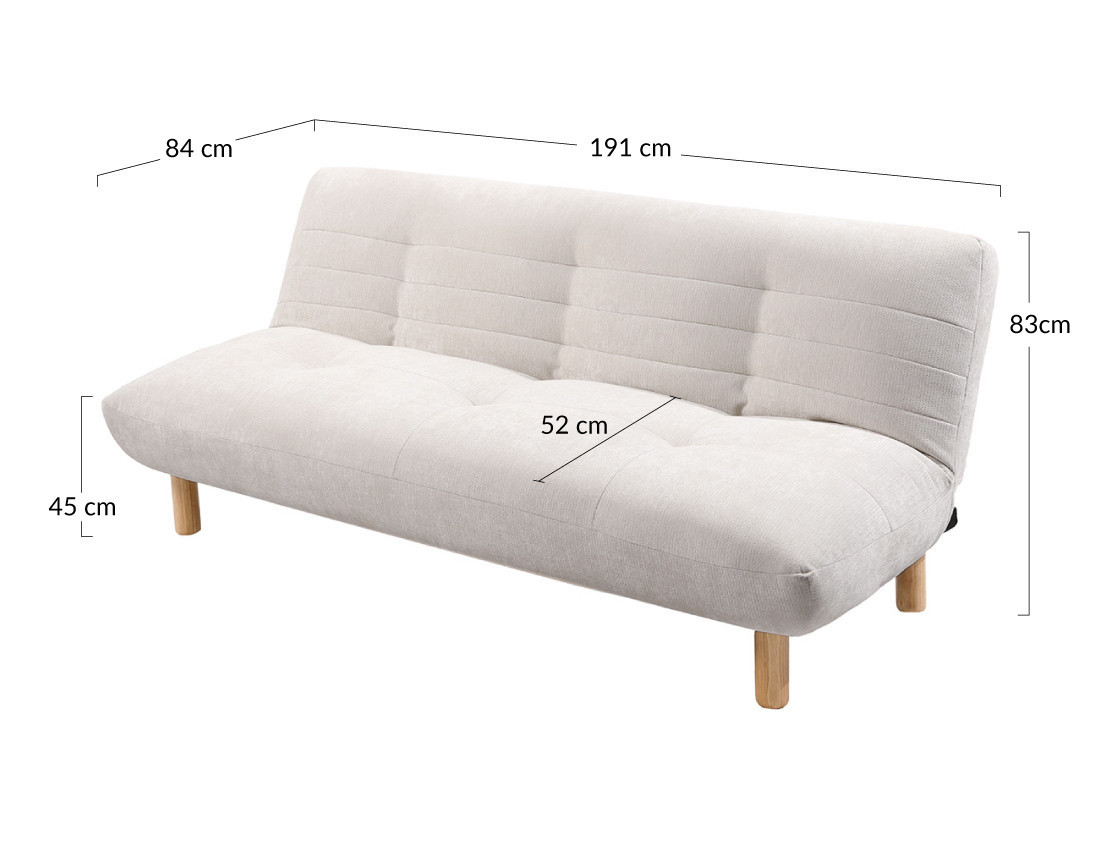 Banquette 3 places convertible clic-clac en velours texturé Soan