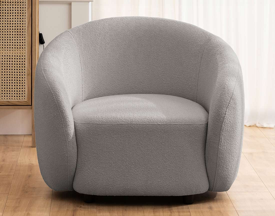 Fauteuil en tissu bouclette Flore