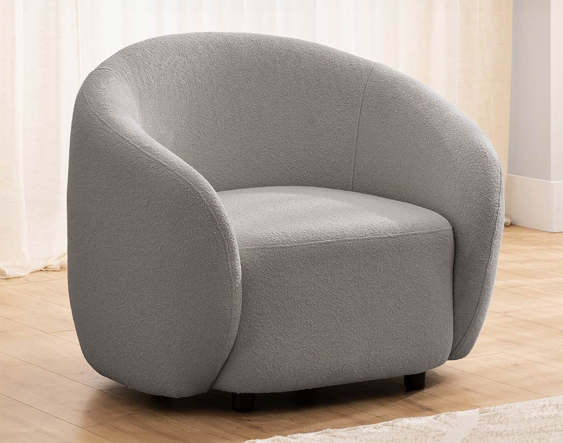 Fauteuil en tissu bouclette Flore