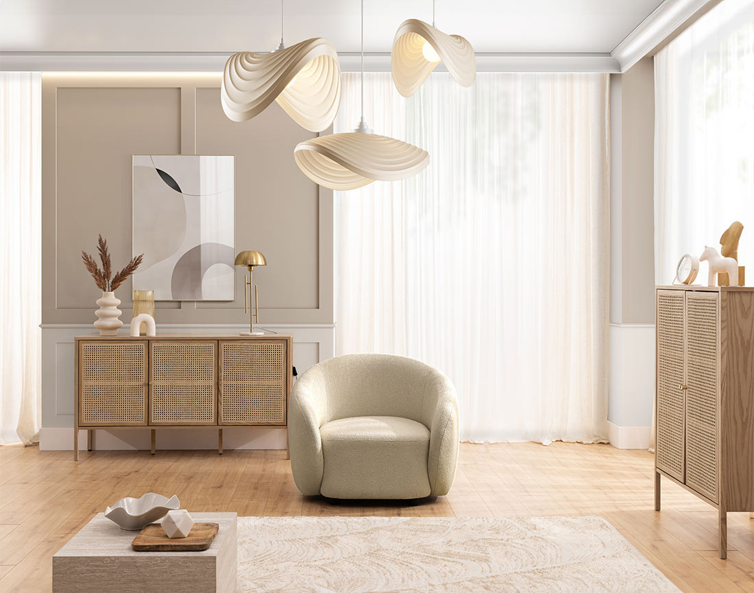 Fauteuil en tissu bouclette Flore