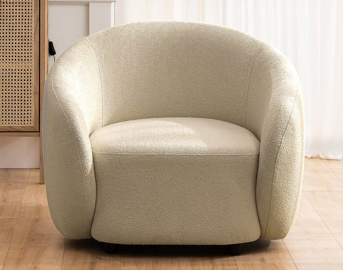 Fauteuil en tissu bouclette Flore