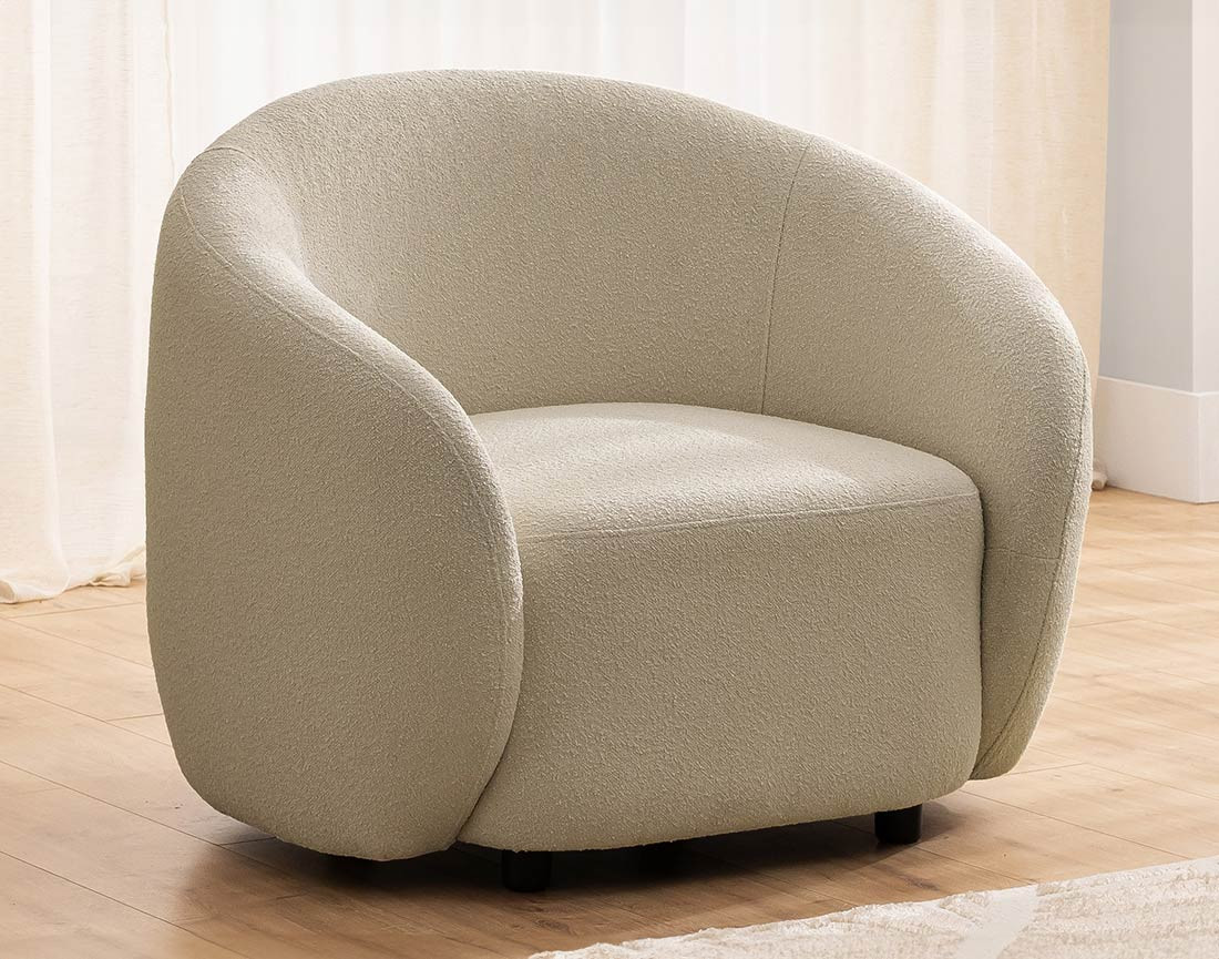 Fauteuil en tissu bouclette Flore