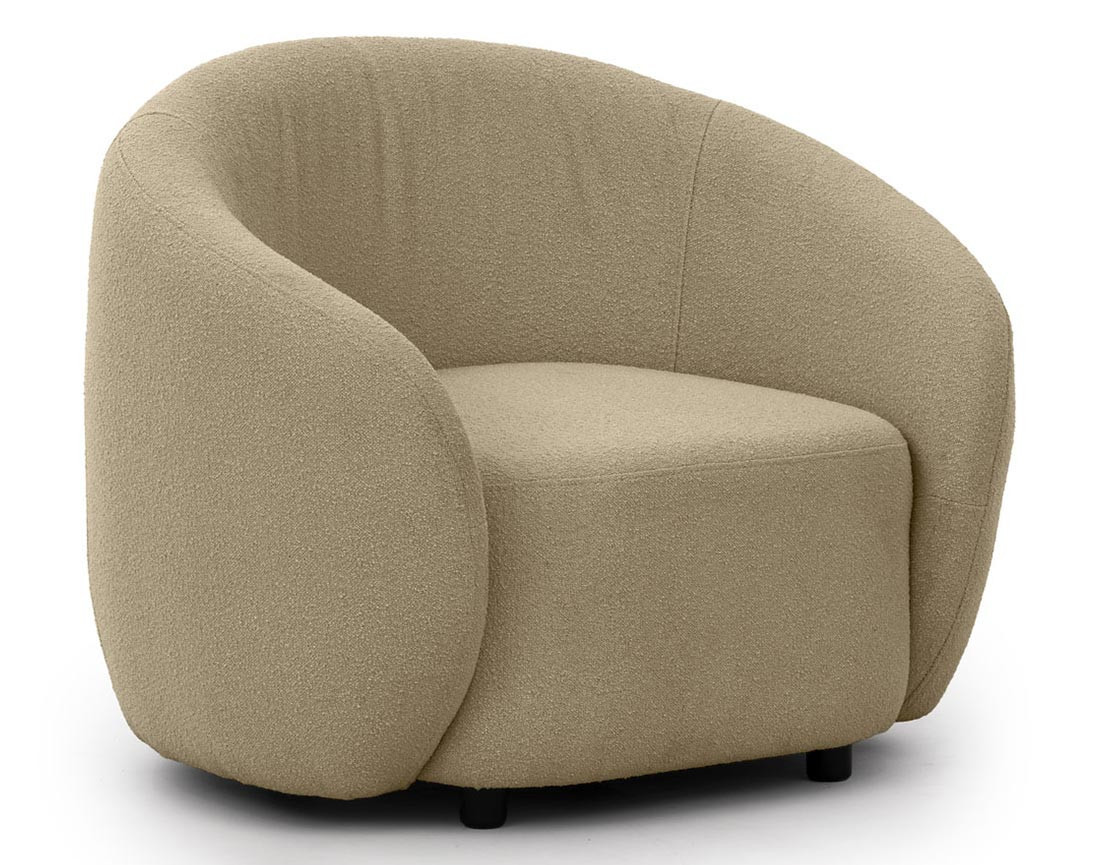 Fauteuil en tissu bouclette Flore