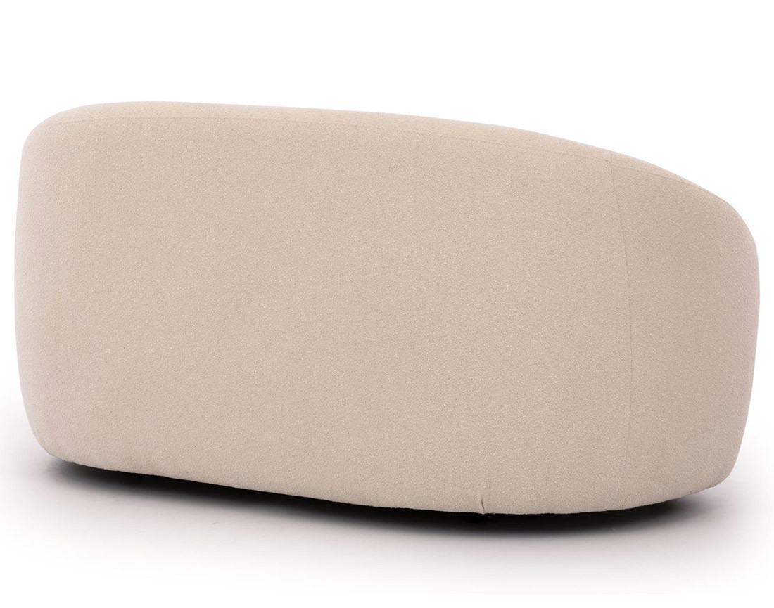 Canapé droit 2 places en tissu bouclette Flore