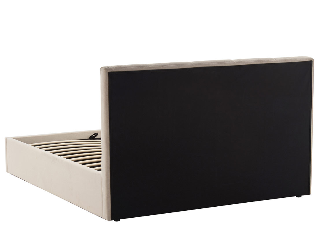 Lit coffre 160x200 cm en velours sommier inclus Beanie
