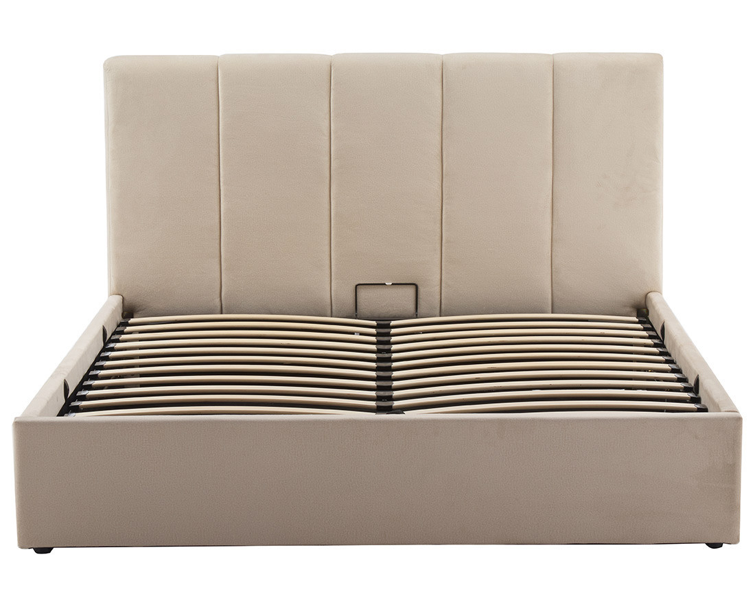 Lit coffre 160x200 cm en velours sommier inclus Beanie