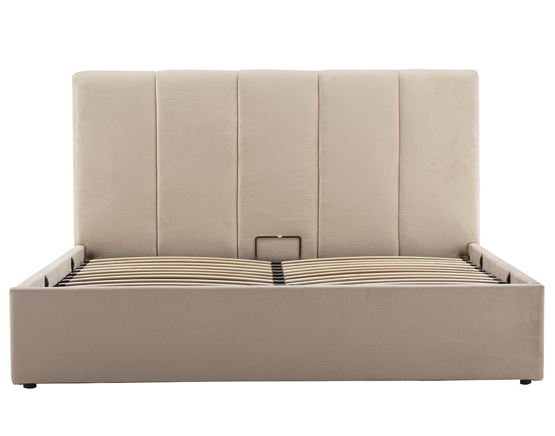 Lit coffre 160x200 cm en velours sommier inclus Beanie