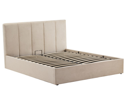 Lit coffre 160x200 cm en velours sommier inclus Beanie