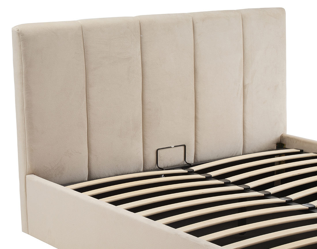 Lit coffre 160x200 cm en velours sommier inclus Beanie