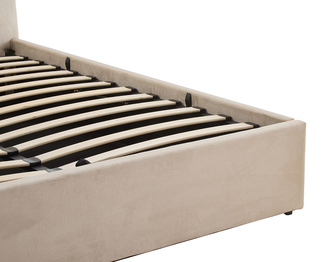 Lit coffre 160x200 cm en velours sommier inclus Beanie