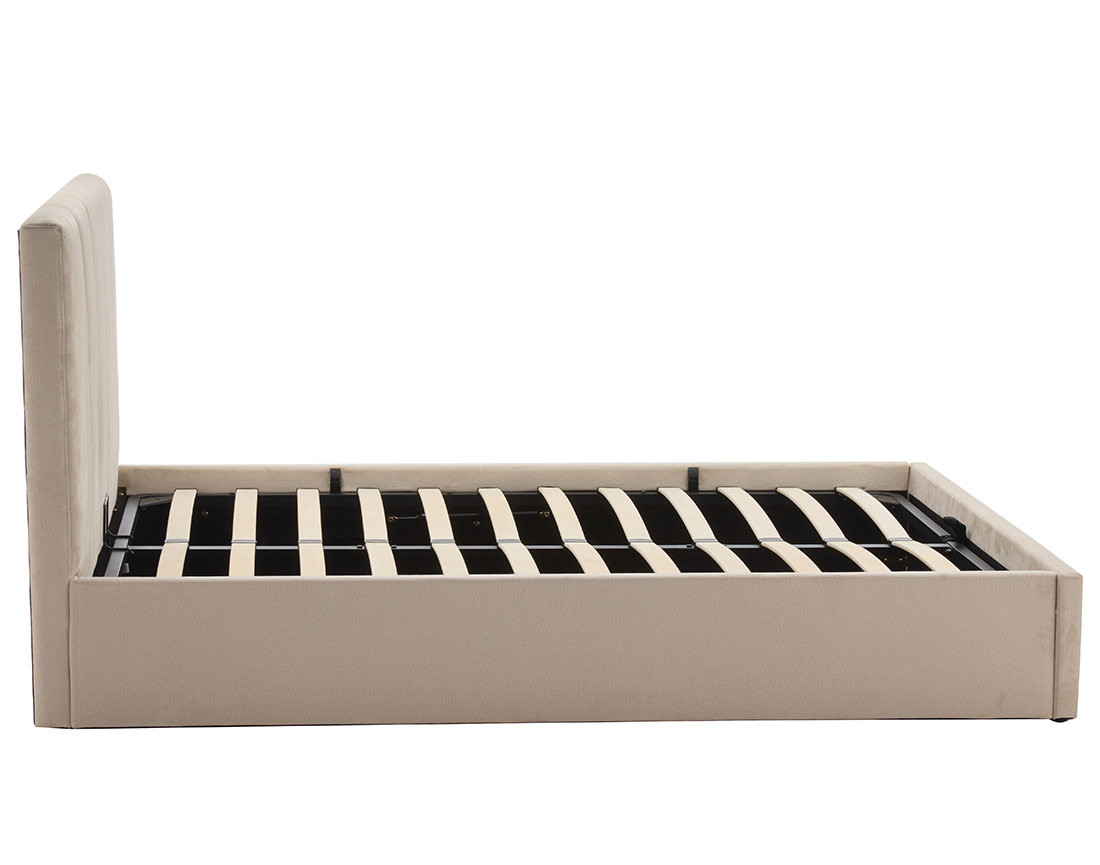 Lit coffre 160x200 cm en velours sommier inclus Beanie
