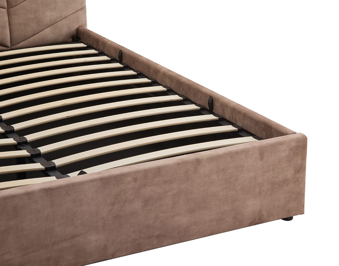 Lit coffre 160x200 cm en velours sommier inclus Peonis