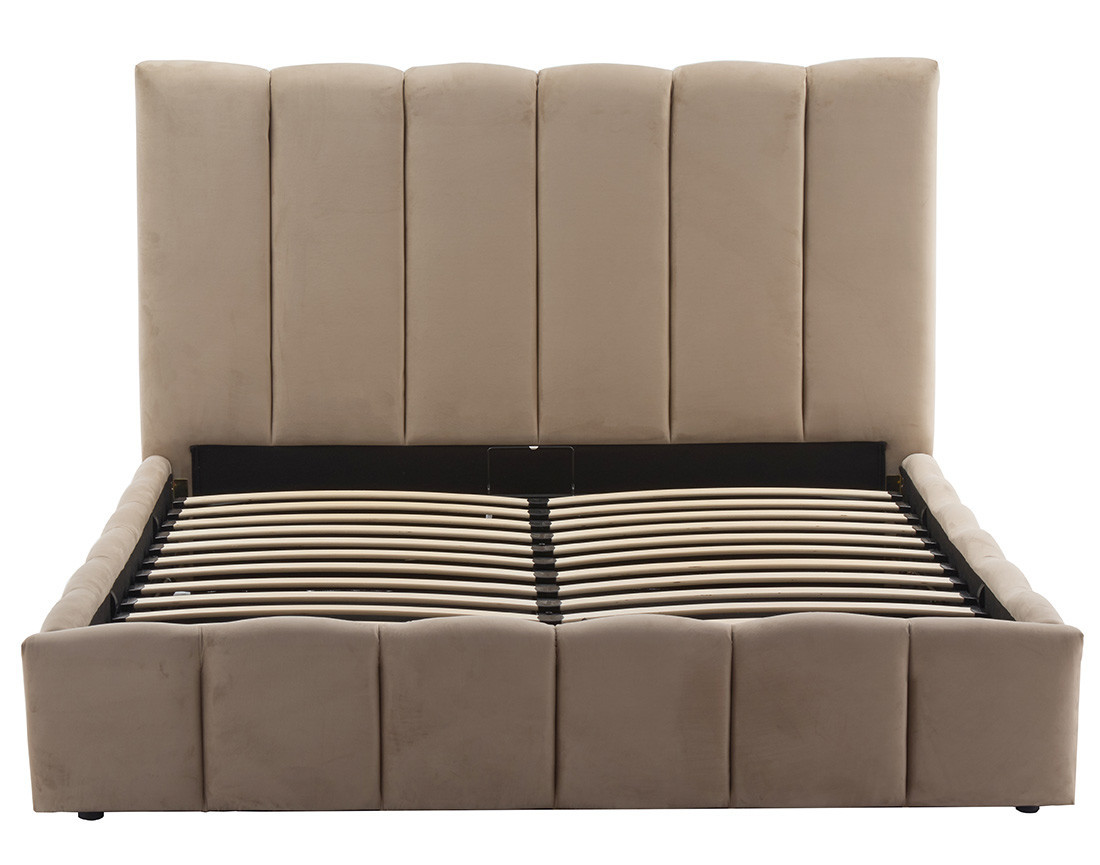 Lit coffre 160x200 cm en velours sommier inclus Mermaid