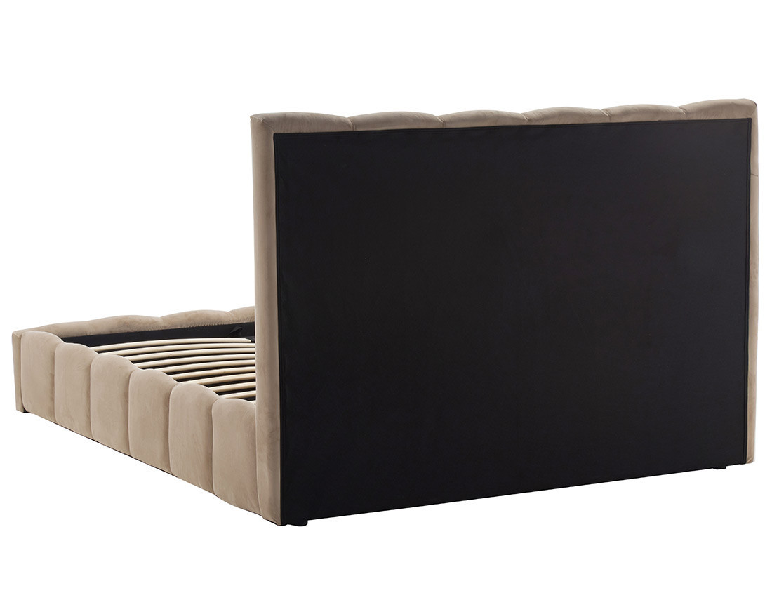 Lit coffre 160x200 cm en velours sommier inclus Mermaid