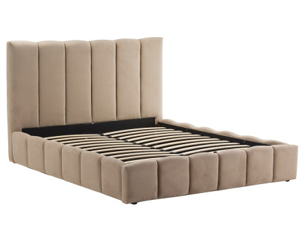 Lit coffre 160x200 cm en velours sommier inclus Mermaid