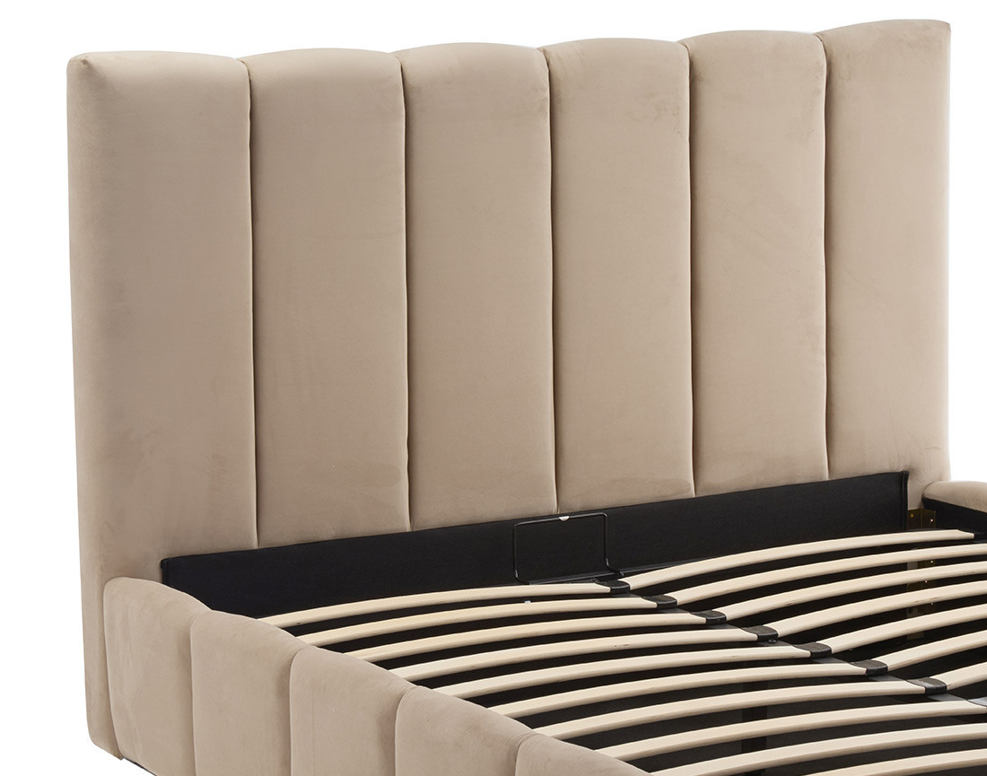 Lit coffre 160x200 cm en velours sommier inclus Mermaid