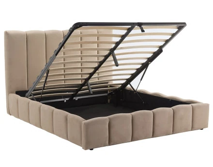 Lit coffre 160x200 cm en velours sommier inclus Mermaid