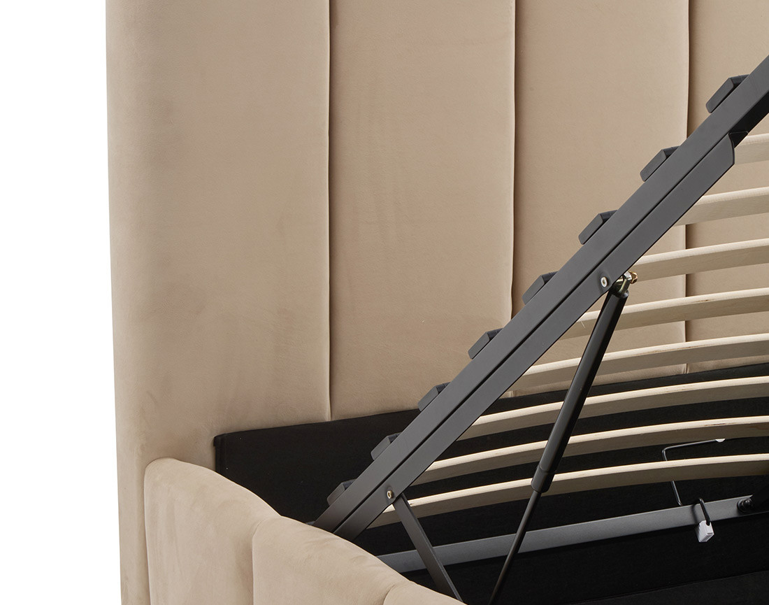Lit coffre 160x200 cm en velours sommier inclus Mermaid