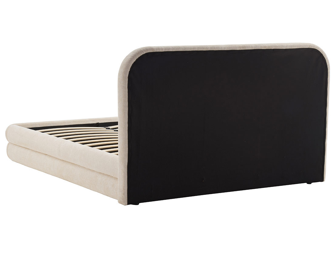 Lit coffre 160x200 cm en velours texturé sommier inclus Babel