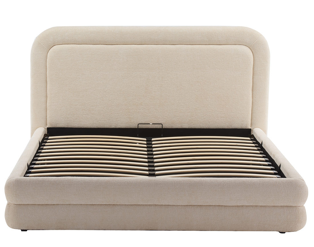 Lit coffre 160x200 cm en velours texturé sommier inclus Babel