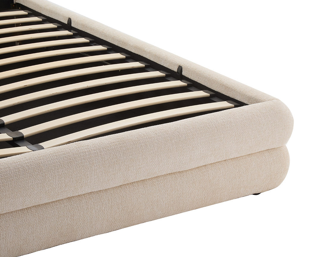 Lit coffre 160x200 cm en velours texturé sommier inclus Babel