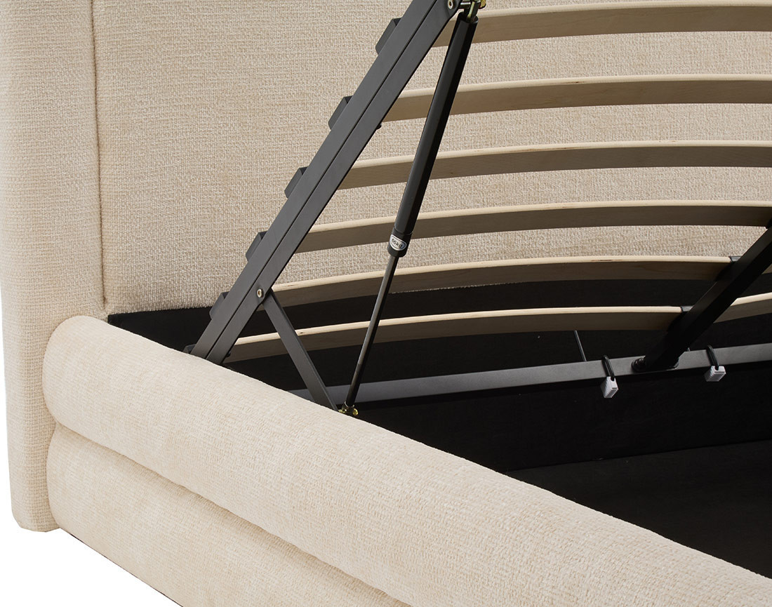 Lit coffre 160x200 cm en velours texturé sommier inclus Babel
