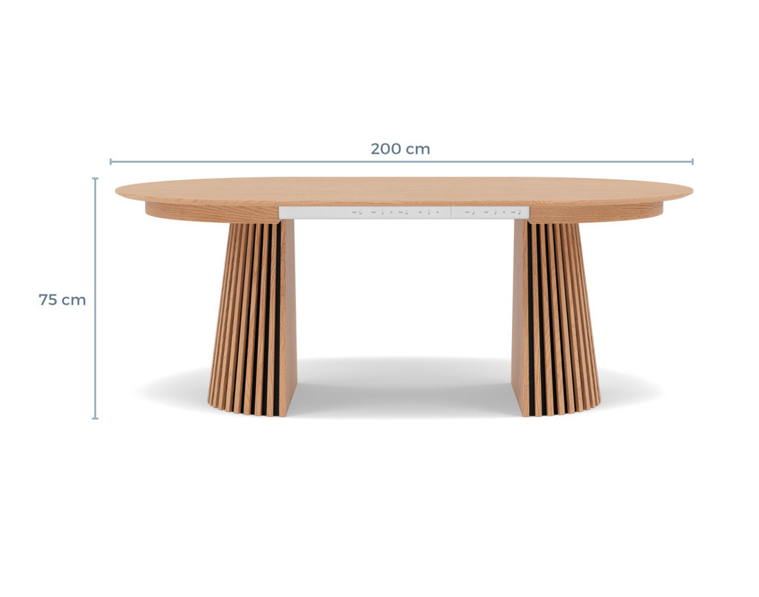 Table à manger ronde extensible bois 4 à 8 personnes Freya