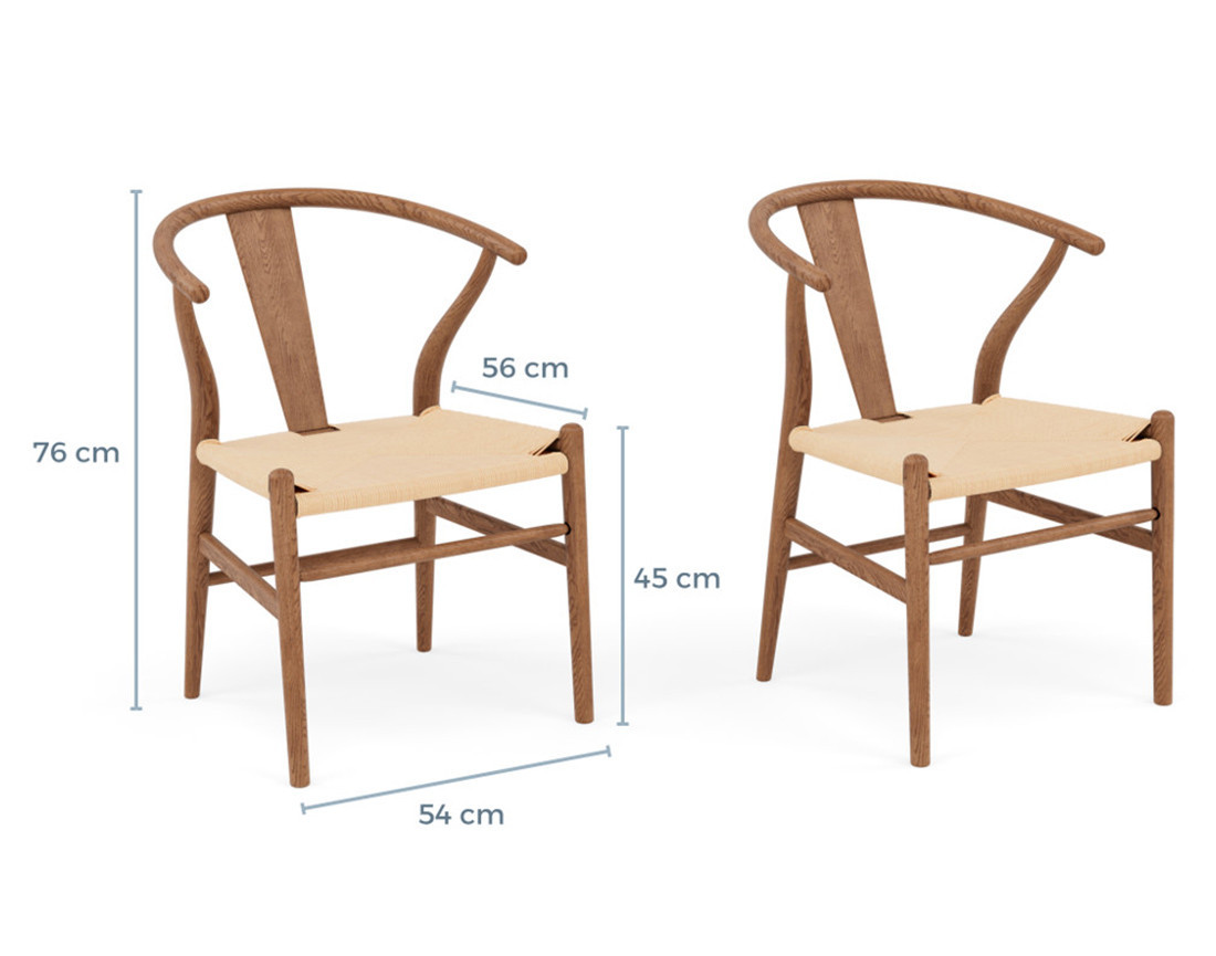 Lot de 2 chaises en bois Bergen