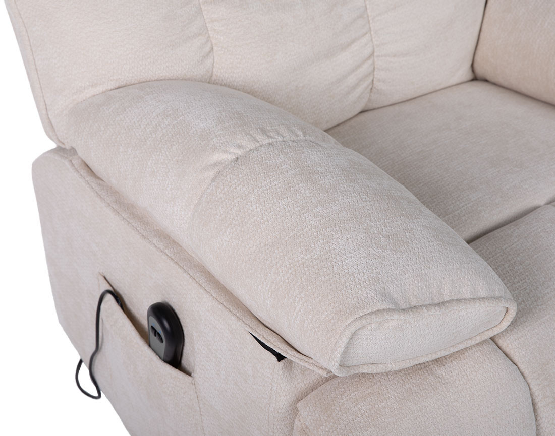Fauteuil relax électrique en velours texturé Chandler