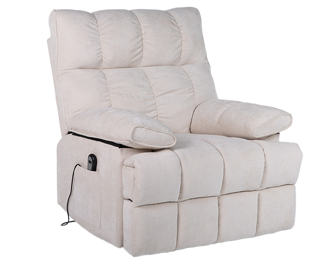 Fauteuil relax électrique en velours texturé Chandler