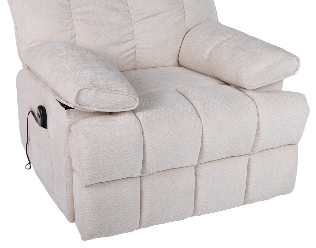 Fauteuil relax électrique en velours texturé Chandler