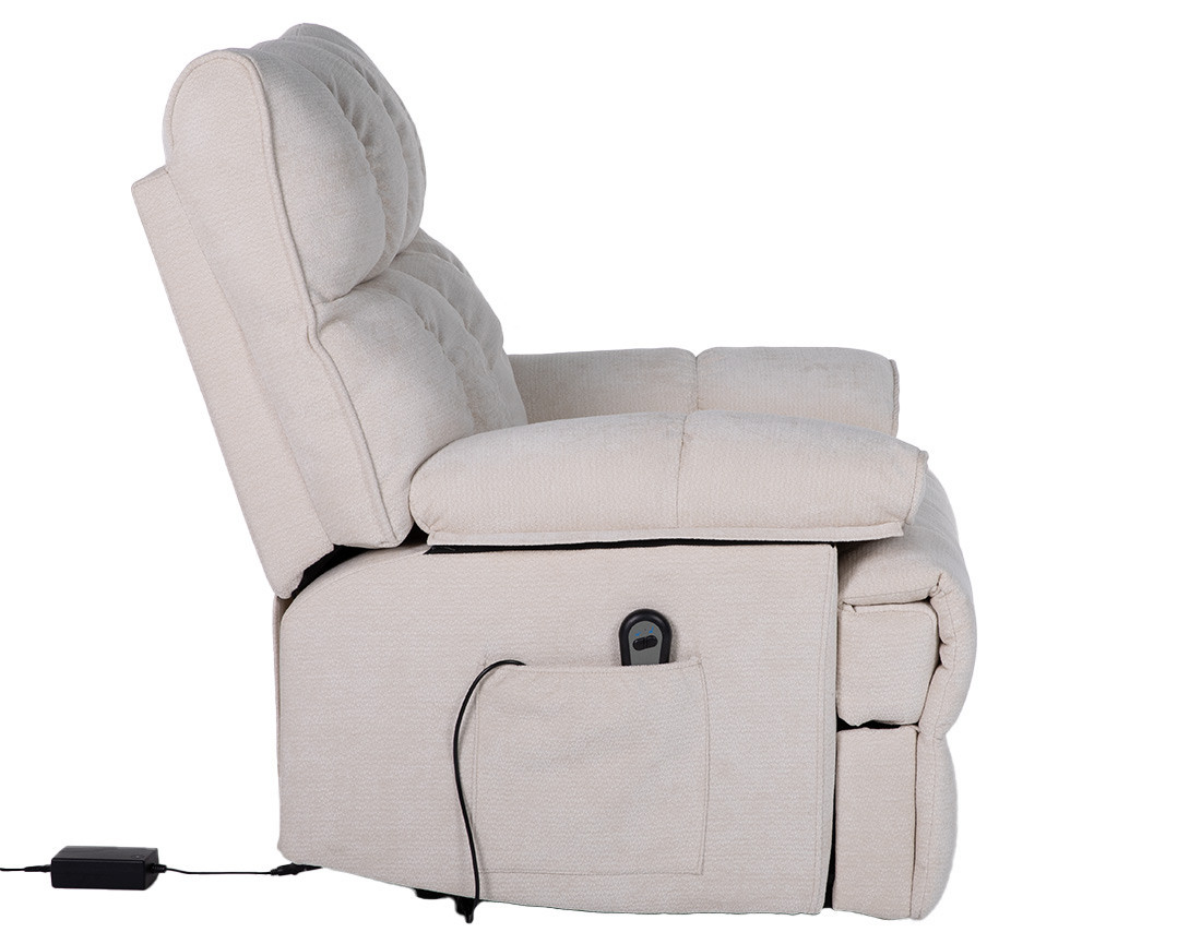 Fauteuil relax électrique en velours texturé Chandler