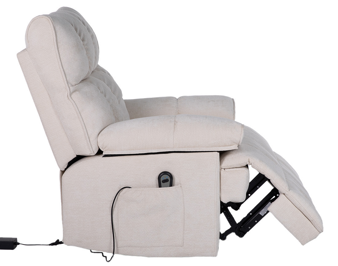 Fauteuil relax électrique en velours texturé Chandler