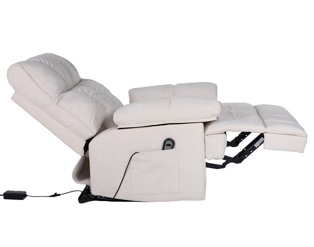 Fauteuil relax électrique en velours texturé Chandler