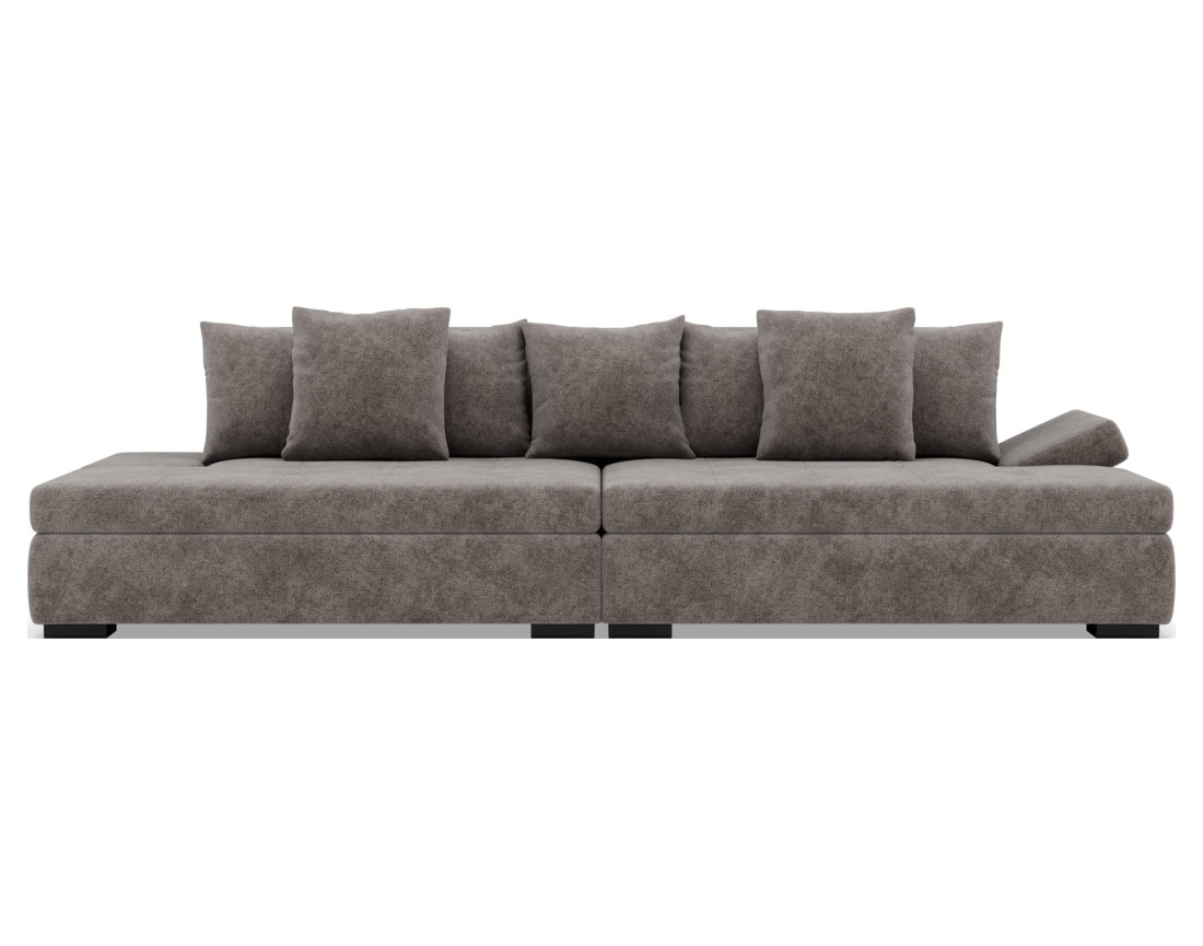 Canapé droit 4 places avec double méridienne - assise profonde - en velours texturé Vermont Canapé droit 4 places avec double méridienne - assise profonde - en velours texturé Vermont